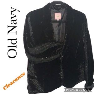 Old Navy black with White polka dots velvet